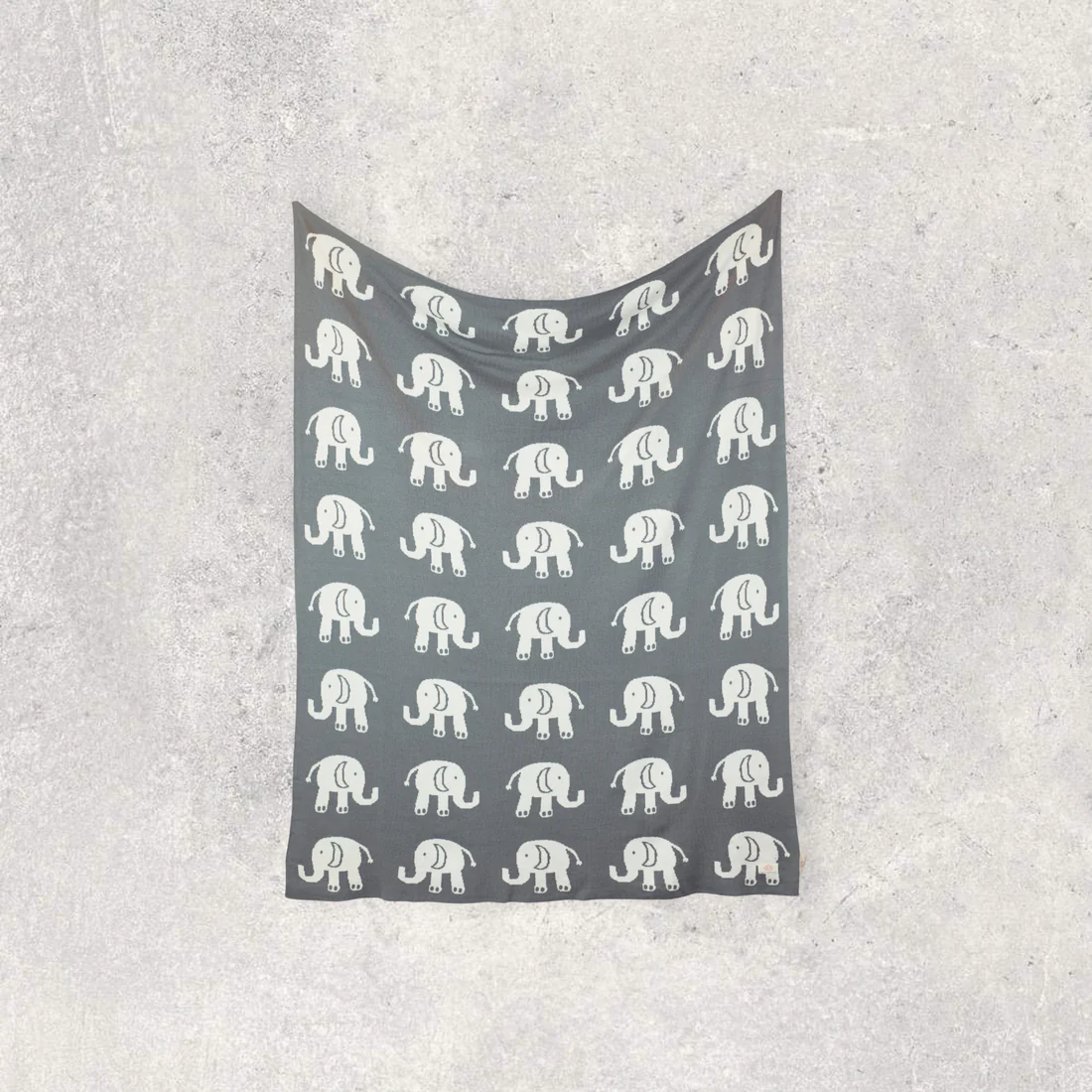 Grey Elephant Love Baby Blanket Set