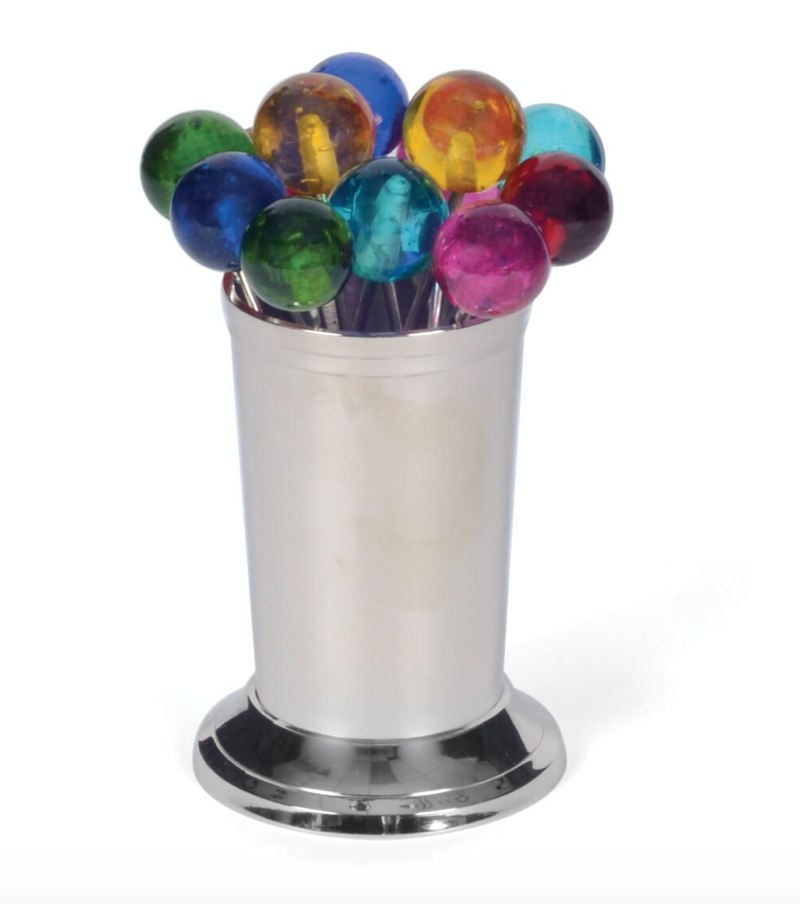 Set of Twelve Mulitcolor Party Picks