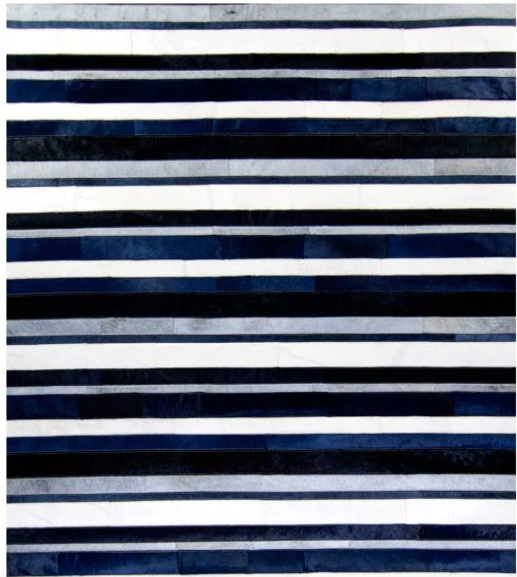 Boulevard Cowhide Rug - 5x8 Color: Denim