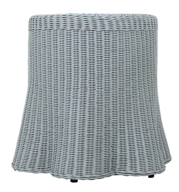 Bonnie Rattan Scalloped Side Table - Blue