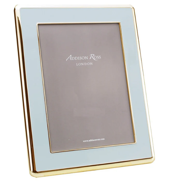 Powder Blue Enamel & Gold Frame - 4x6