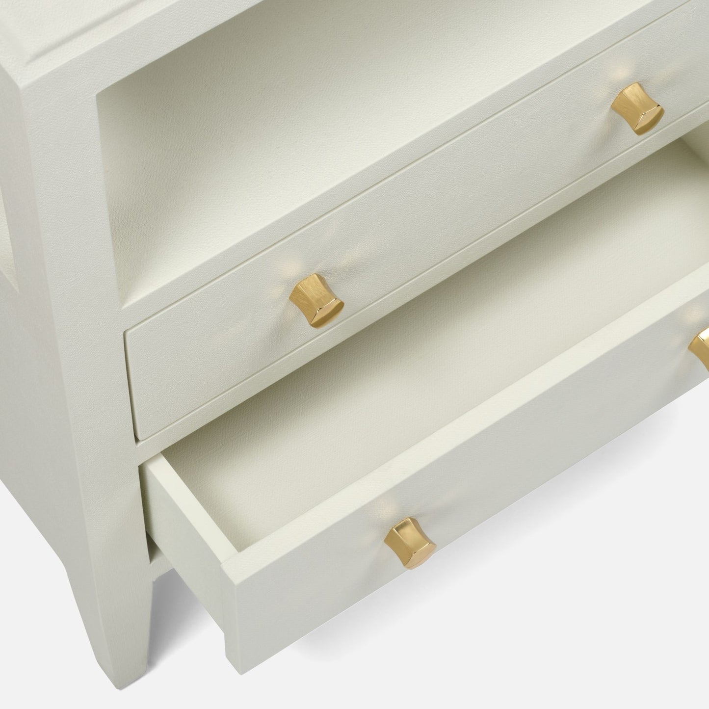 Jarin 24" Nightstand / White Faux Belgian Linen