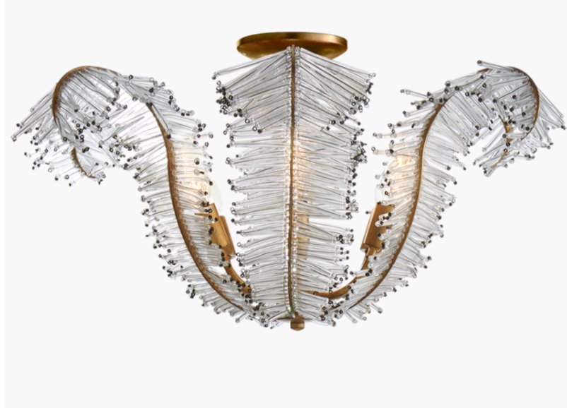 Calais Large Semi-Flush, Silver Leaf