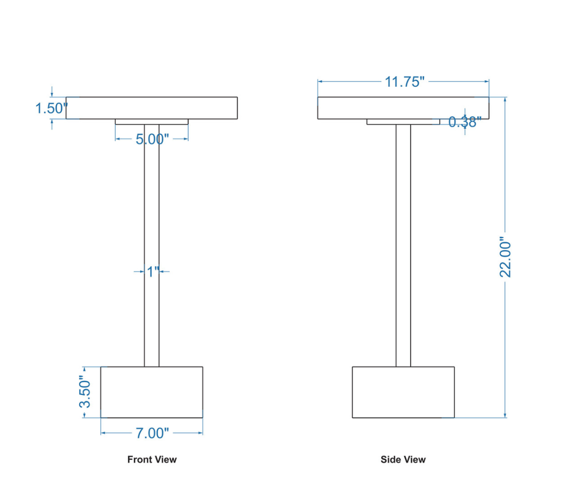 Chunky Glass Top Martini Table