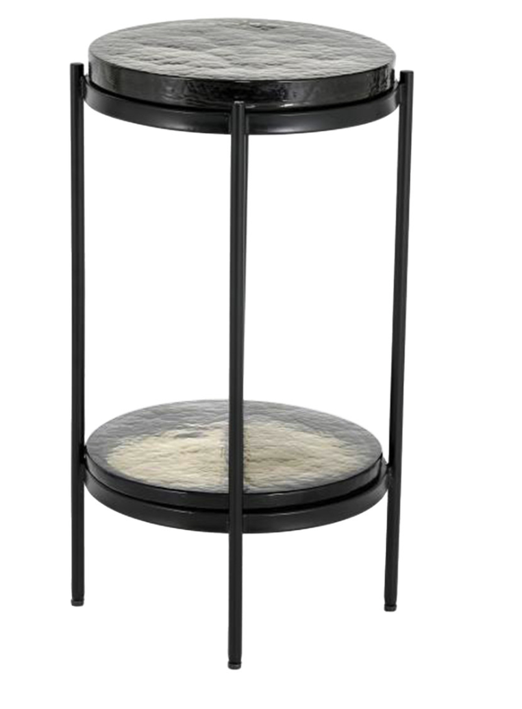Artemis Metal and Bronze Glass Round Side Table