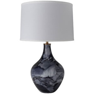 Camden Table Lamp, Hand Marbleized Glass with Shade