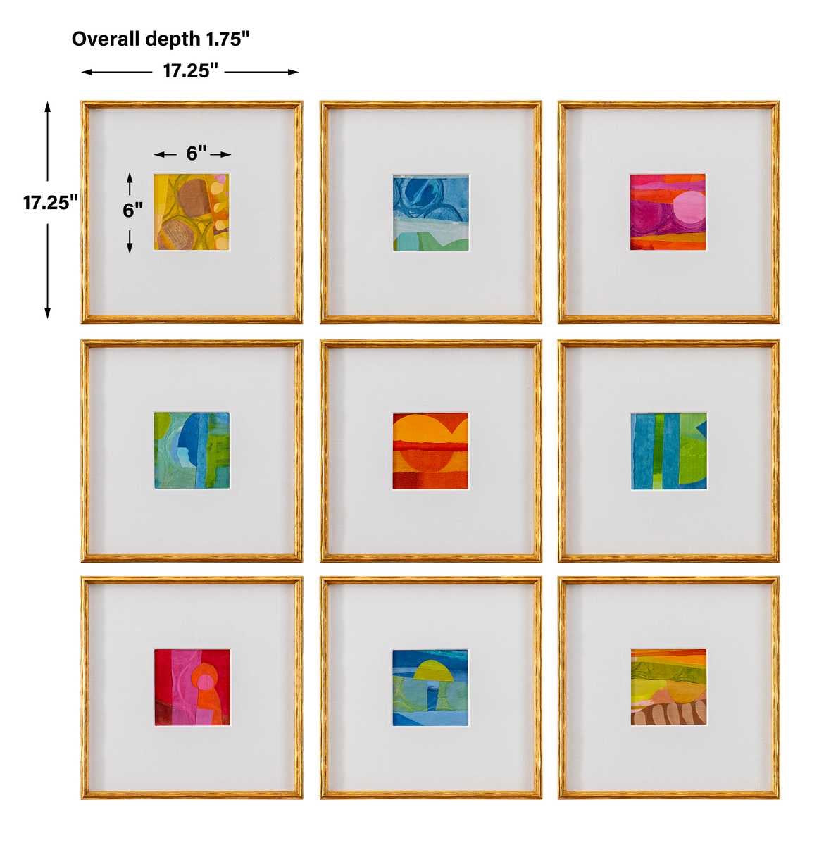 Petite Bijoux Framed Canvases - Brilliant, S/9