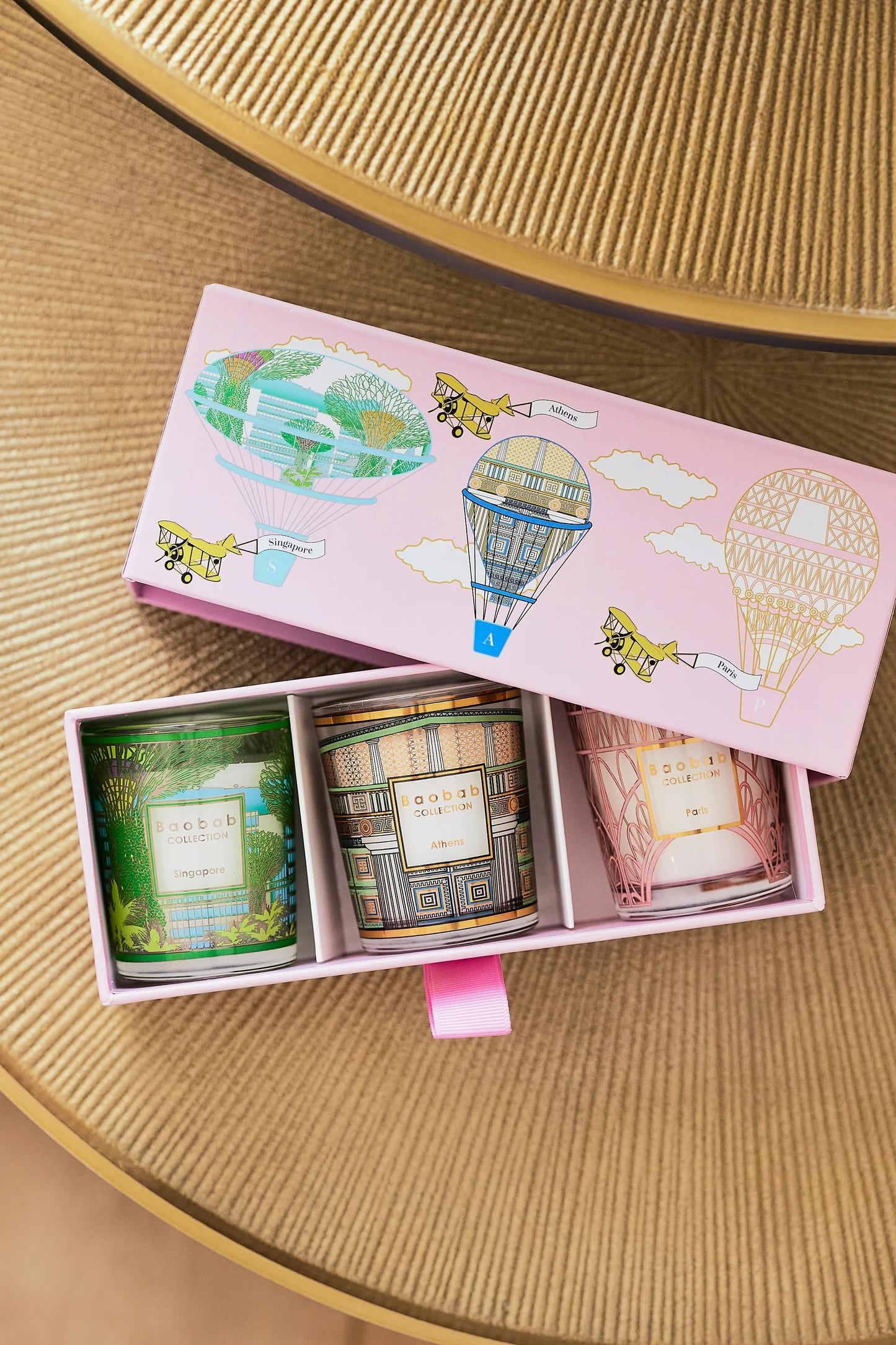 Trio Travel Candles - Singapore, Athens, Paris