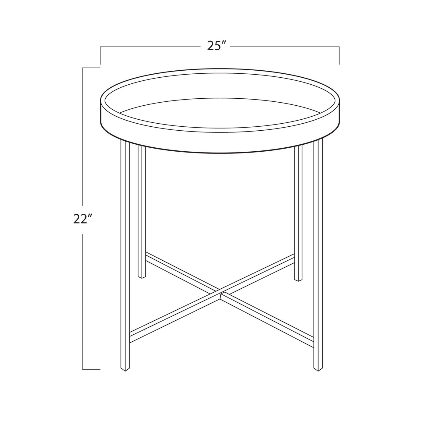 Blue Derby Leather Tray Table