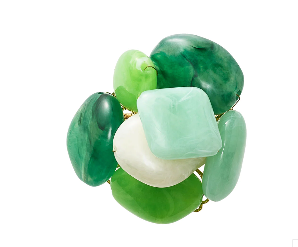Sea Stone Napkin Ring in Green