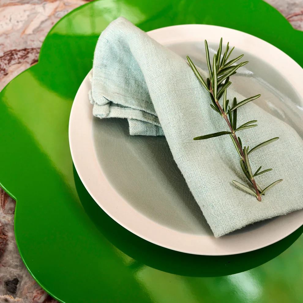 Leaf Green Lacquer Placemats, Set of 4
