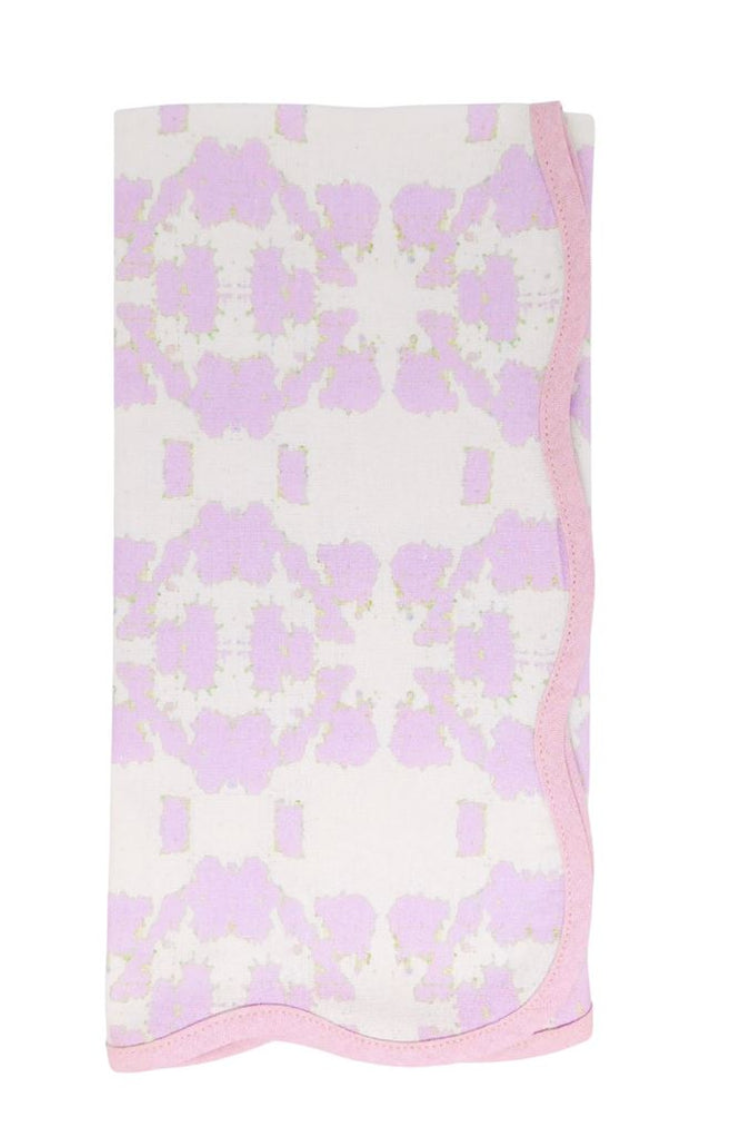Mosaic Lavender Scalloped Dinner Napkins