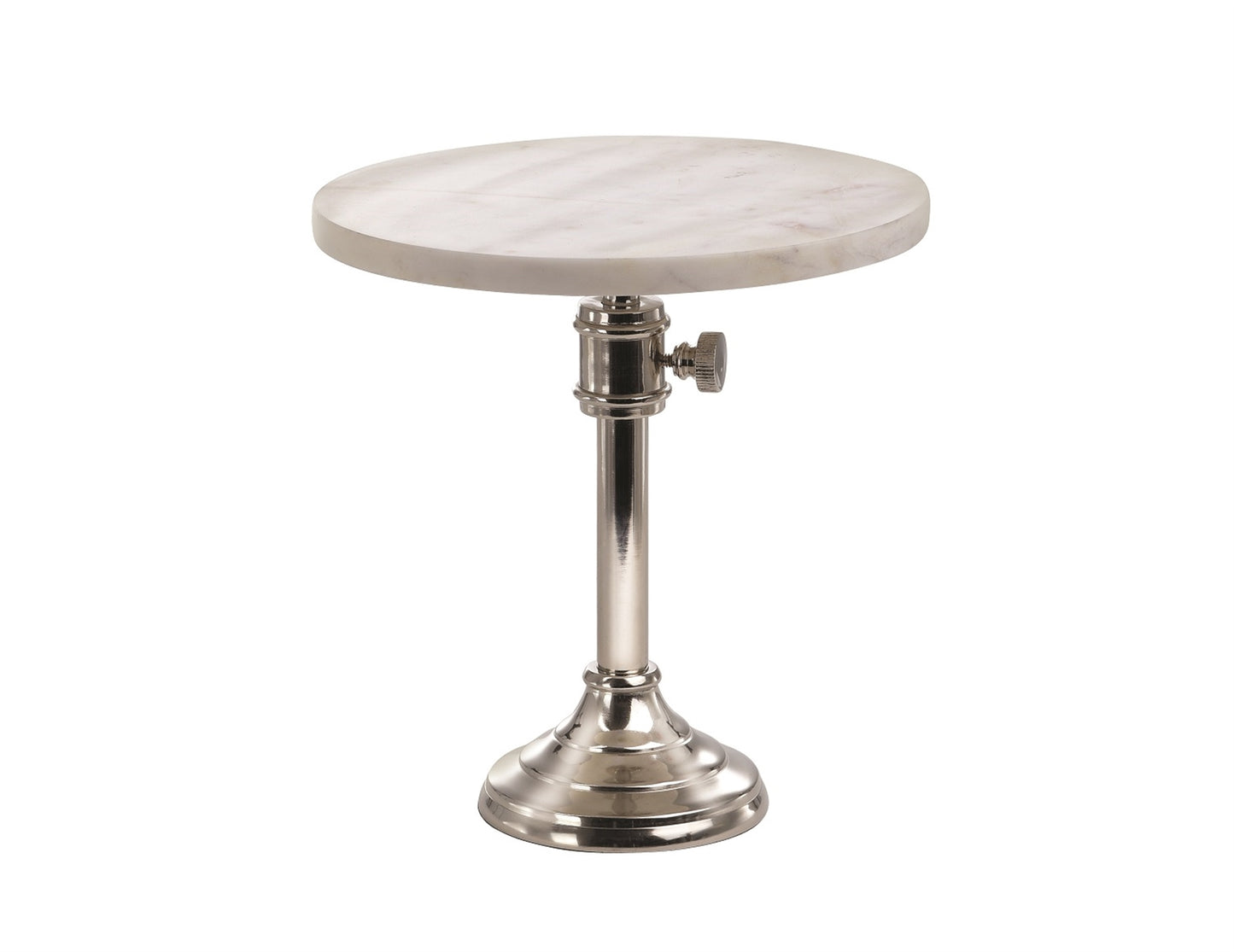 Large Marble & Nickel Adjustable Cake Stand