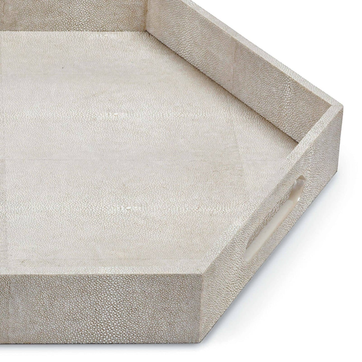 Shagreen Hex Tray / Ivory