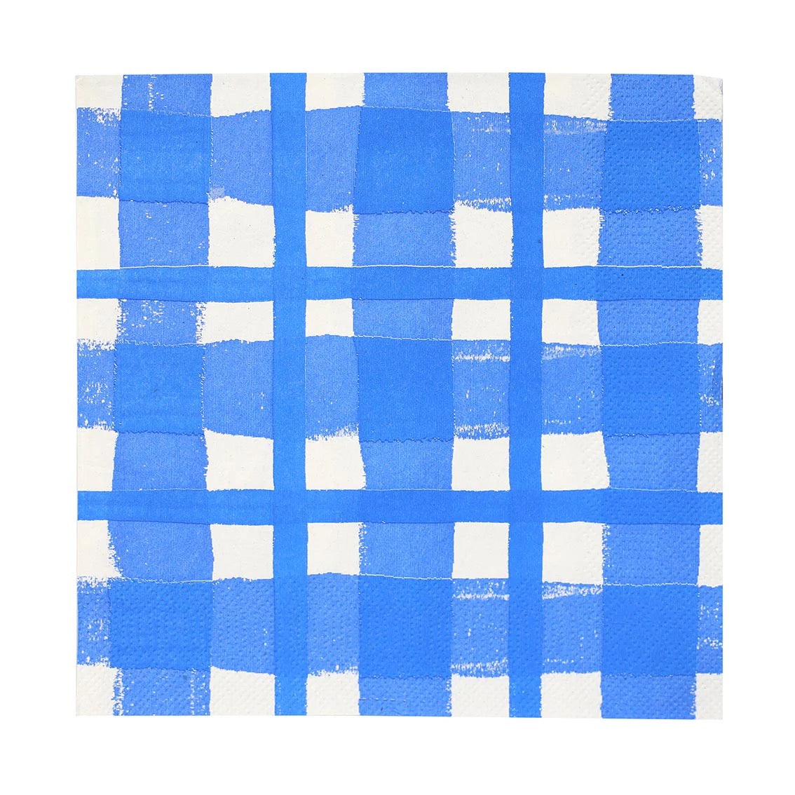 Bon Appetit Blue & White Check Recycled Paper Napkins