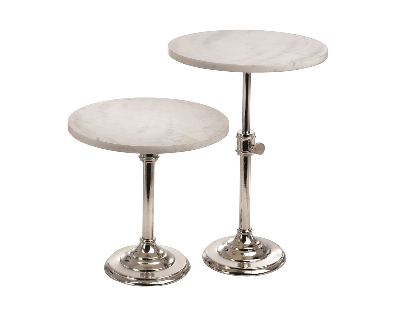 Large Marble & Nickel Adjustable Cake Stand