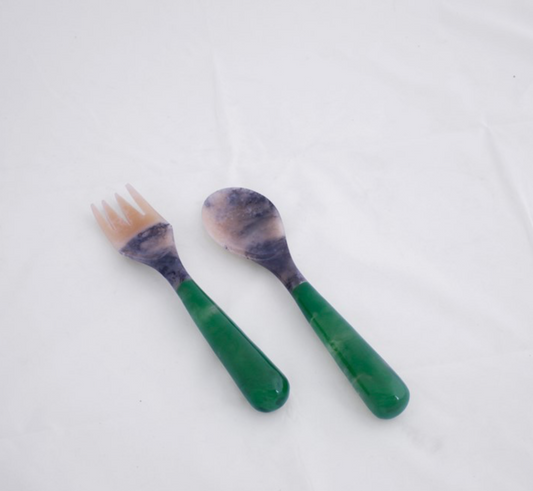VIDA Resin Salad Servers - Green