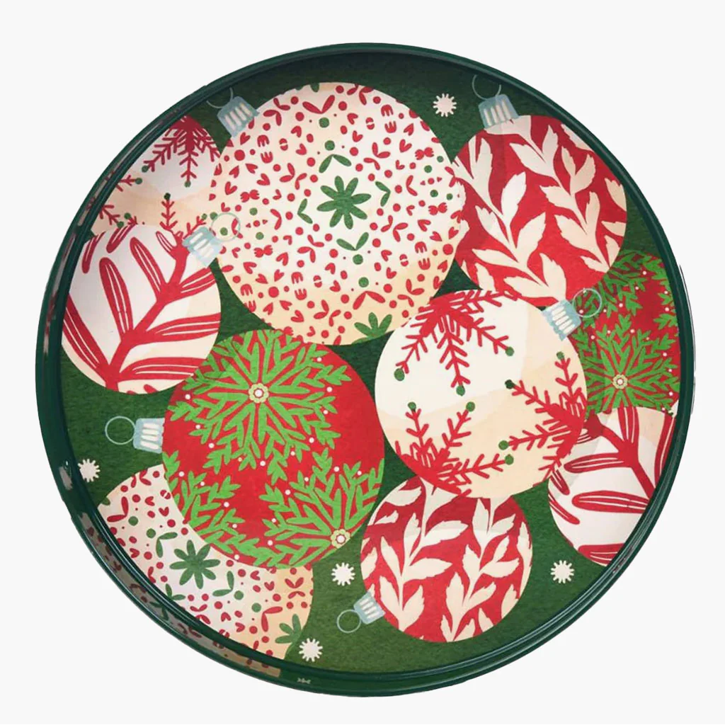 Scandi Ornaments 15 Inch Round Tray