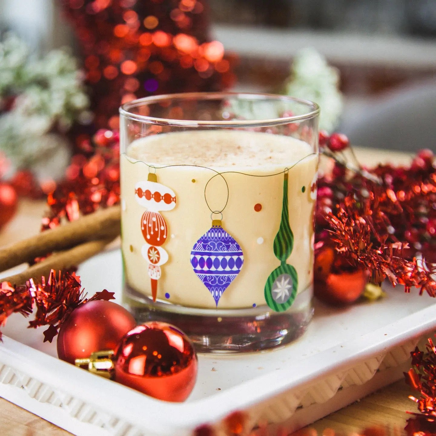 Deck the Halls Rocks Glass