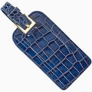 Luggage Tag / Sapphire Print Leather