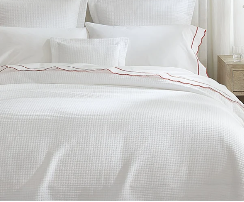 Sferra Hatteras Coverlet - Queen/White