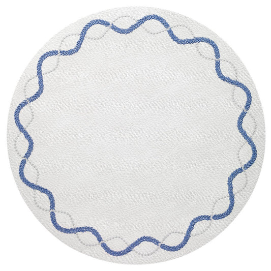 Easy Care Placemats - Set of 4/Olympia Blue Silver Round