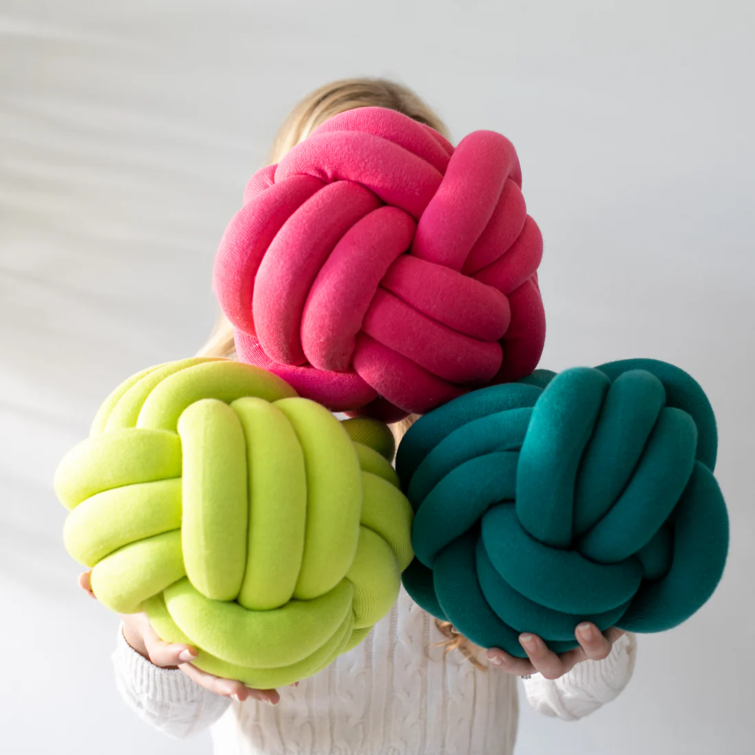 Neon Pink Knot Pillow