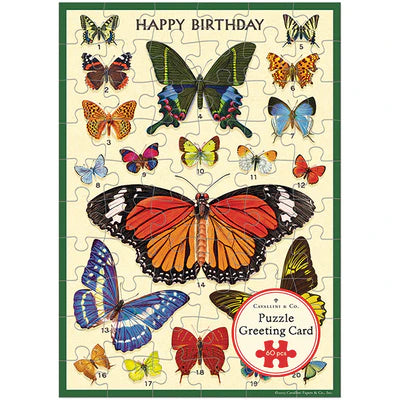 Happy Birthday Butterflies Puzzle Greeting Card
