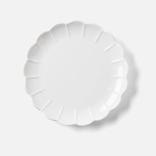 Iris White Scalloped Salad Plate in Melamine