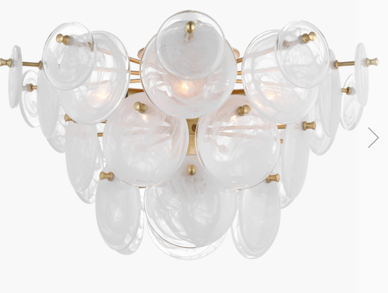 Loire Large Tiered Flush Mount / Gild & White
