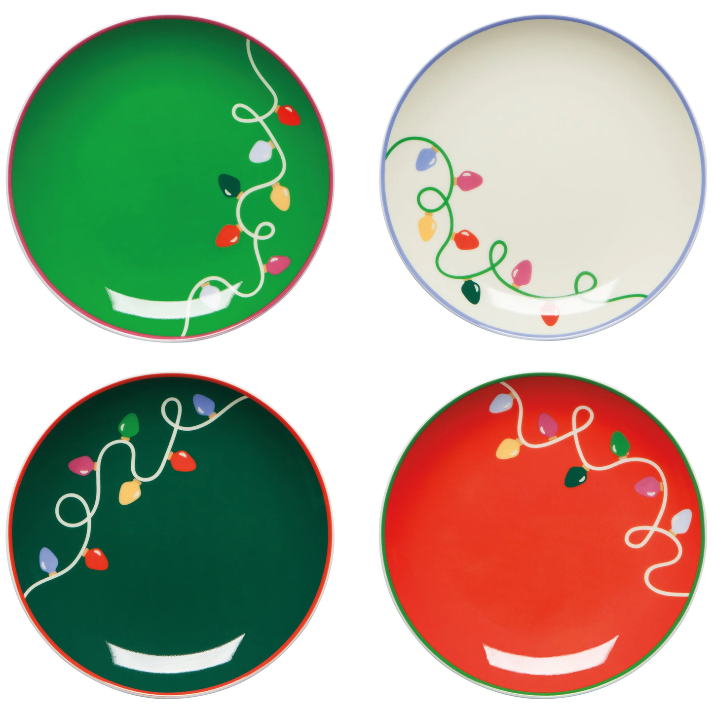 Holiday Glow Appetizer Plates / Set of 4