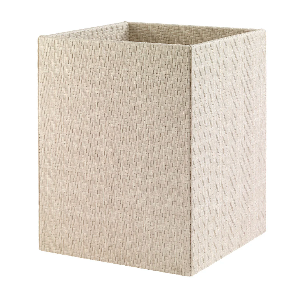 Wicker Cream Waste Basket
