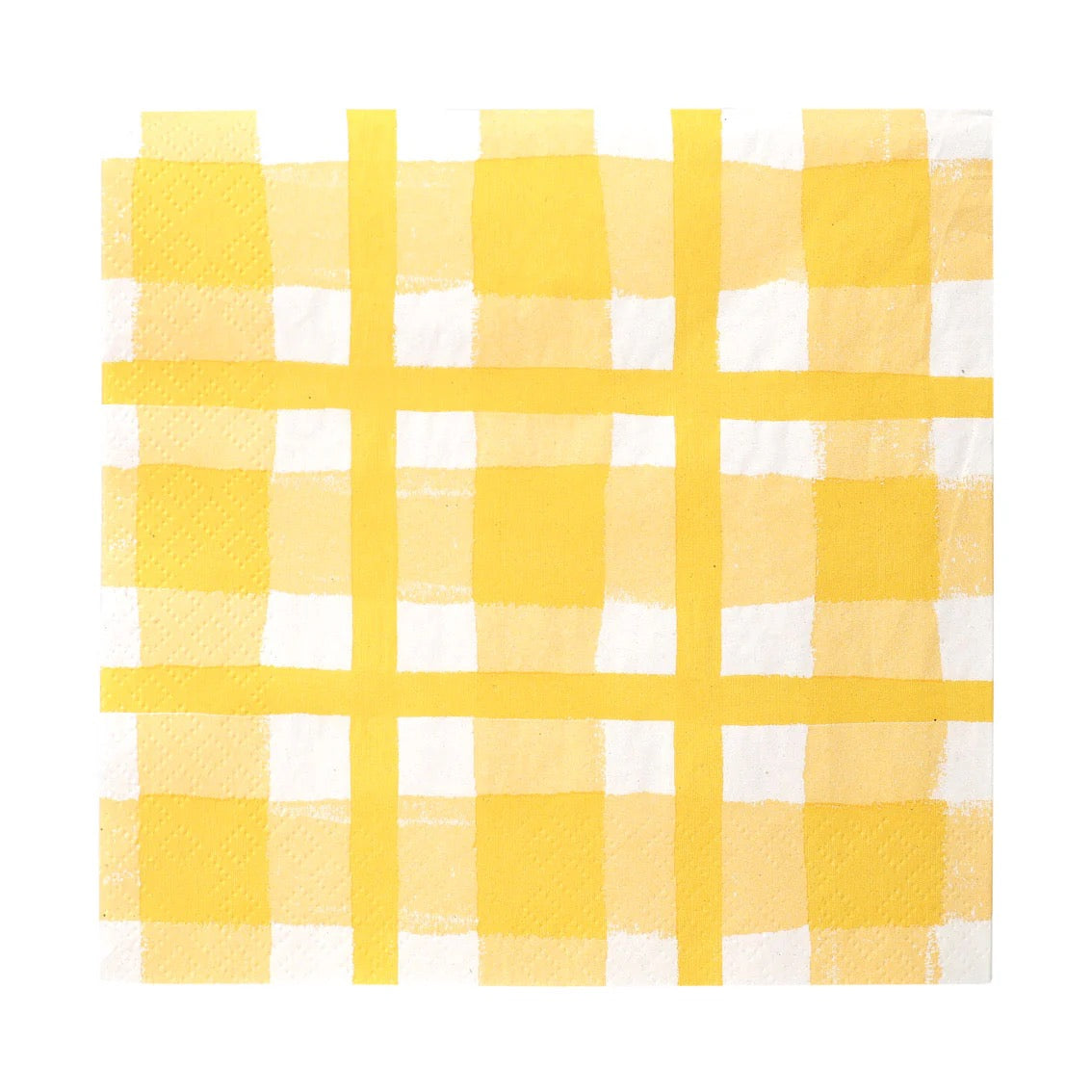 Bon Appetit Yellow & White Check Recycled Paper Napkins