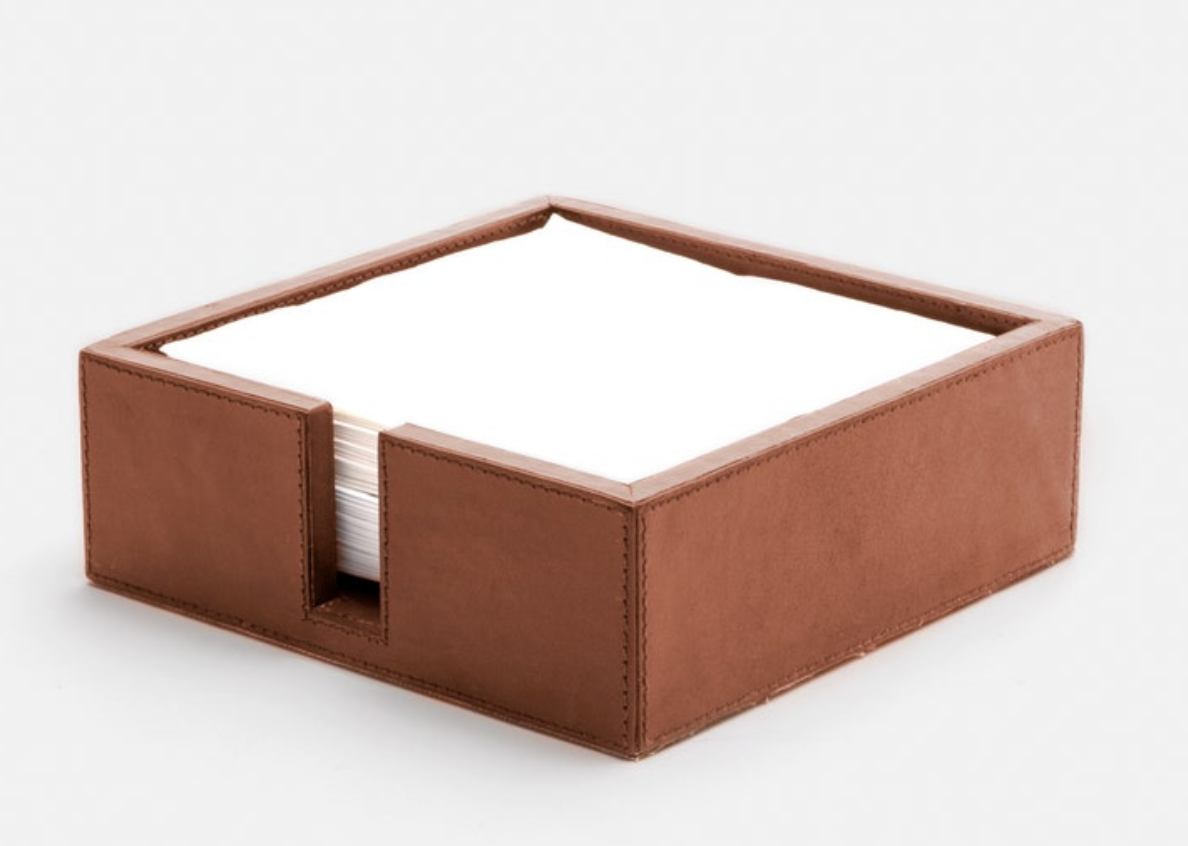 Bristol Tobacco Leather Luncheon Napkin Tray
