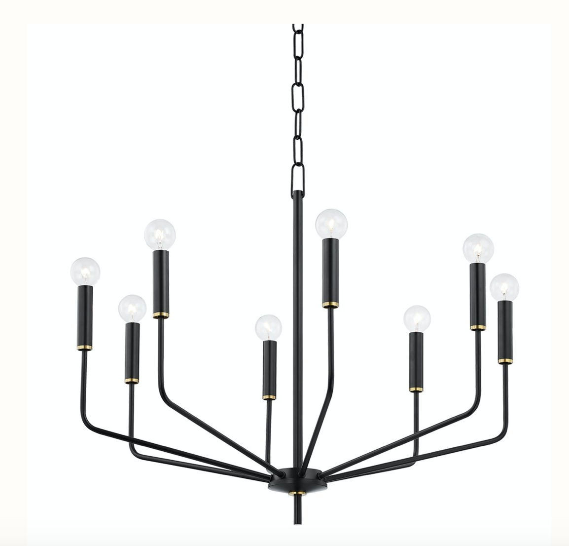 Bailey 8 Light Chandelier - Aged Brass/Soft Black