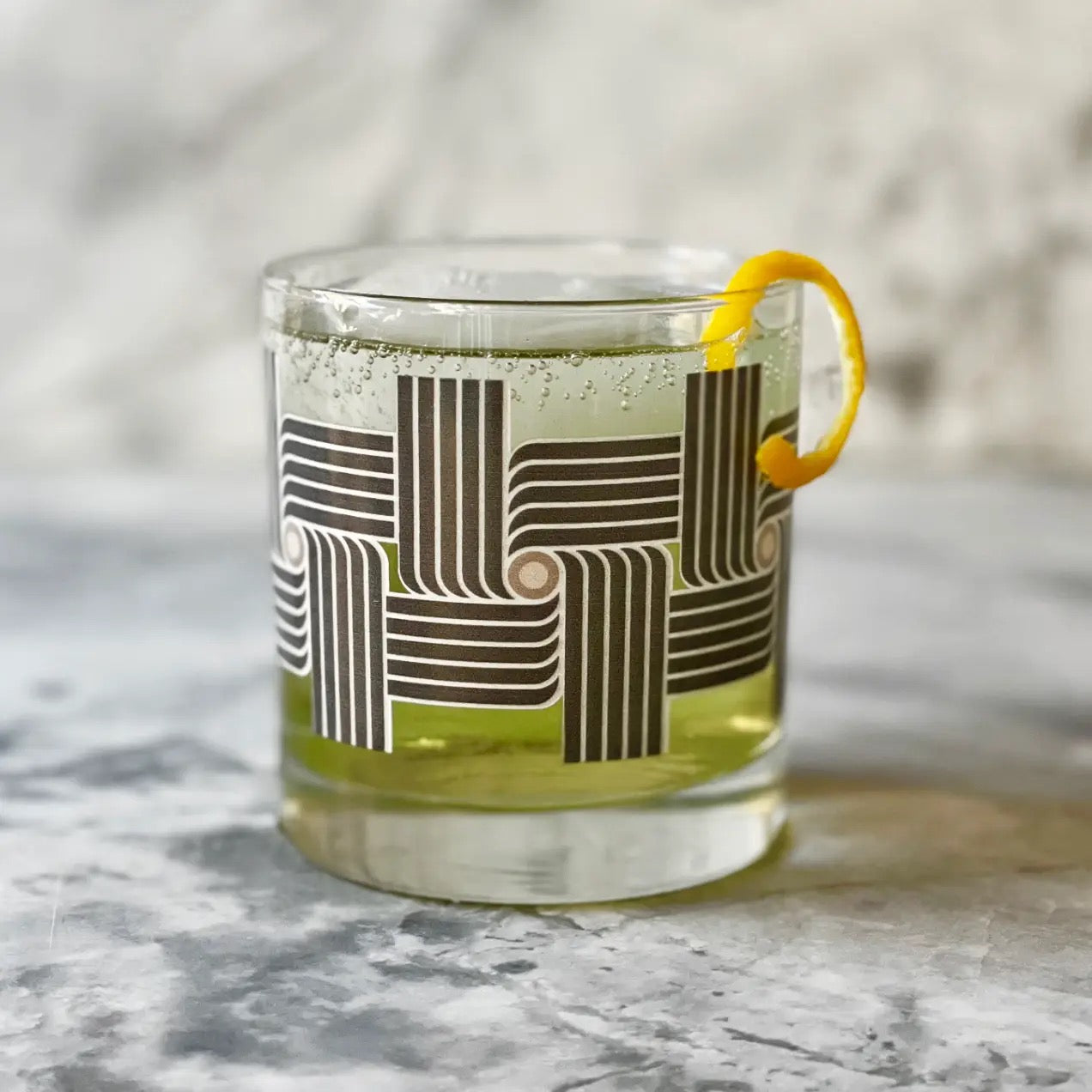 Roundabout Night Rocks Art Deco Drinking Glass