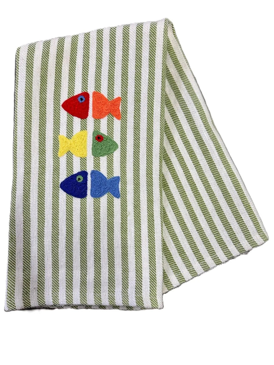 Kitchen Towel Fishes Green