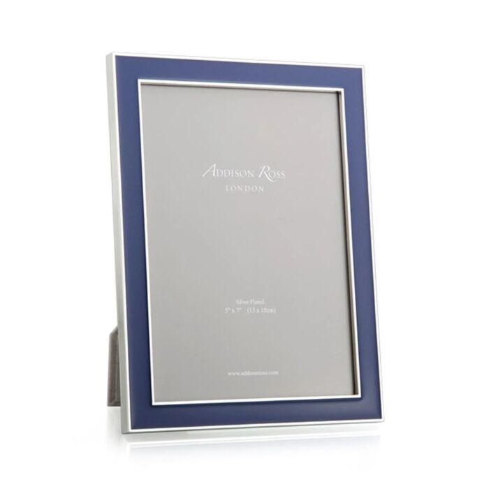 5x7 Navy and Silver Enamel Frame