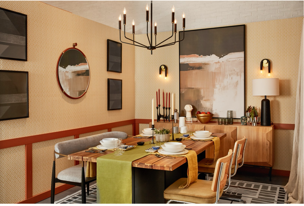 Bailey 8 Light Chandelier - Aged Brass/Soft Black