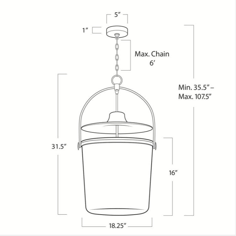 Emerson Bell Jar Pendant Large (Oil Rubbed Bronze)