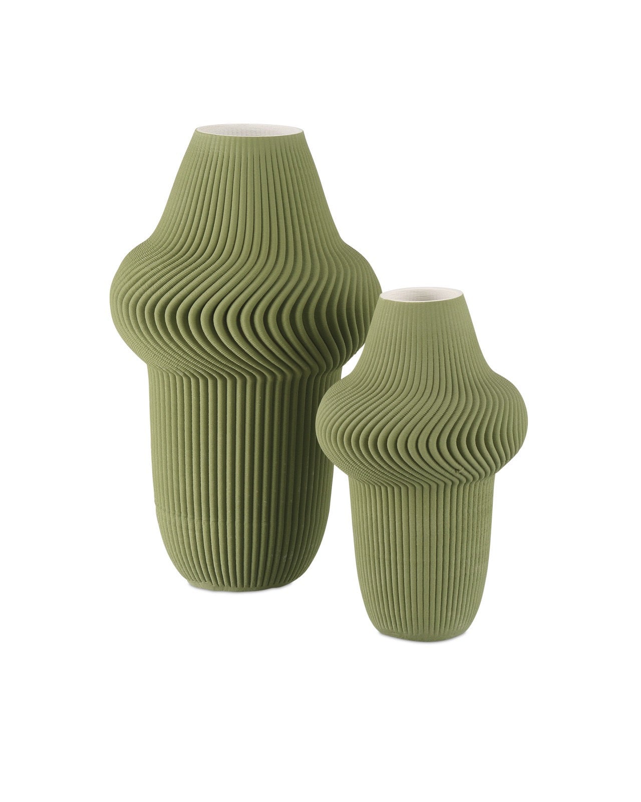 Green Plisse Large Vase
