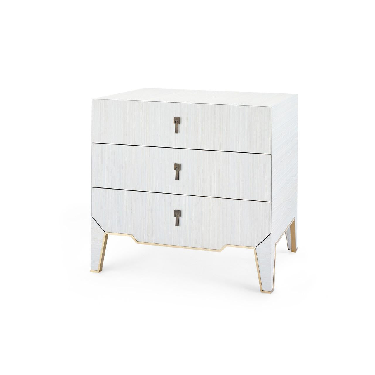 Madeleine 3-Drawer Nightstand, Platinum Shimmer
