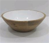 Large Wooden Salad Bowl White/Natural