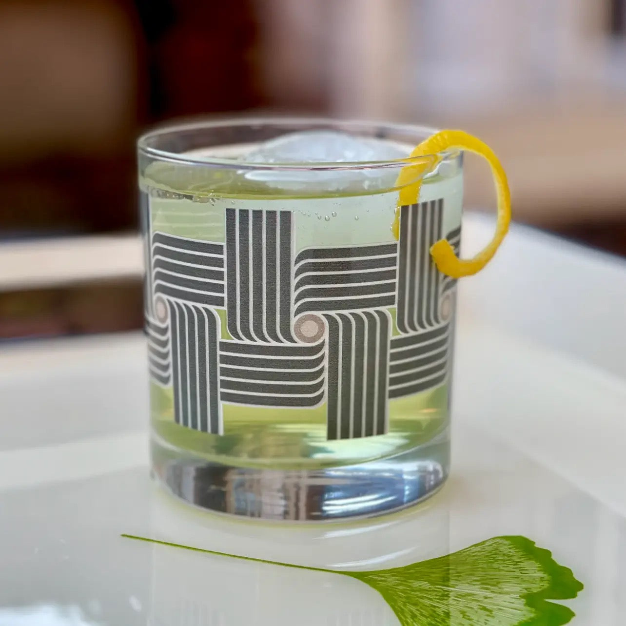 Roundabout Night Rocks Art Deco Drinking Glass