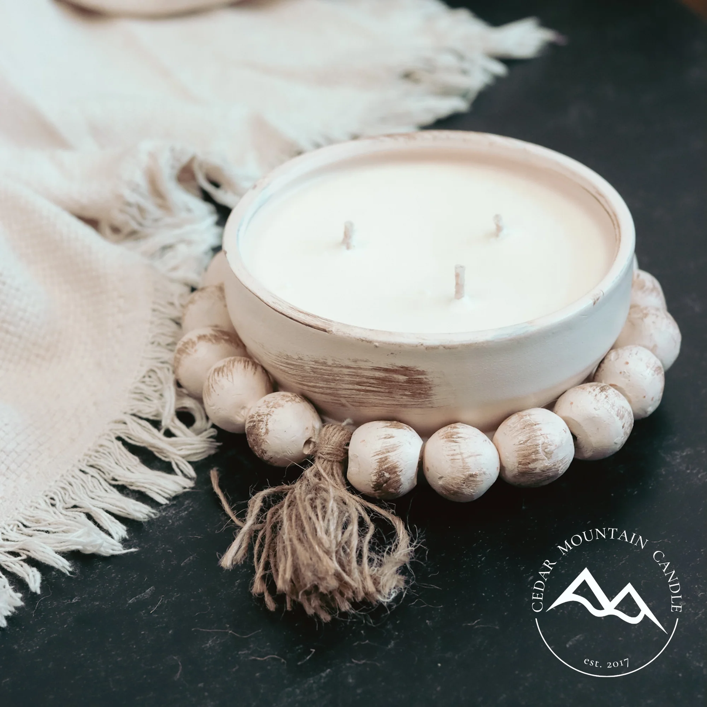 Lemon Citronella 3-Wick Round Bead Outdoor