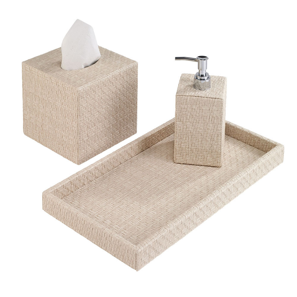 Wicker White Soap Dispenser