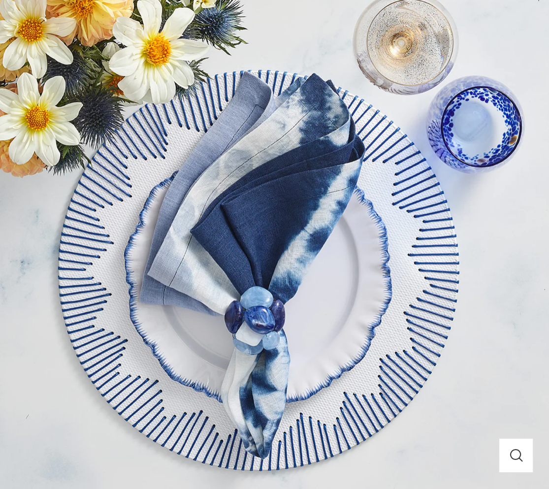 Dream Weaver Placemat in White & Blue