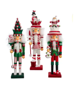 Snowman /Tree Santa Hat Nutcracker 17.5"