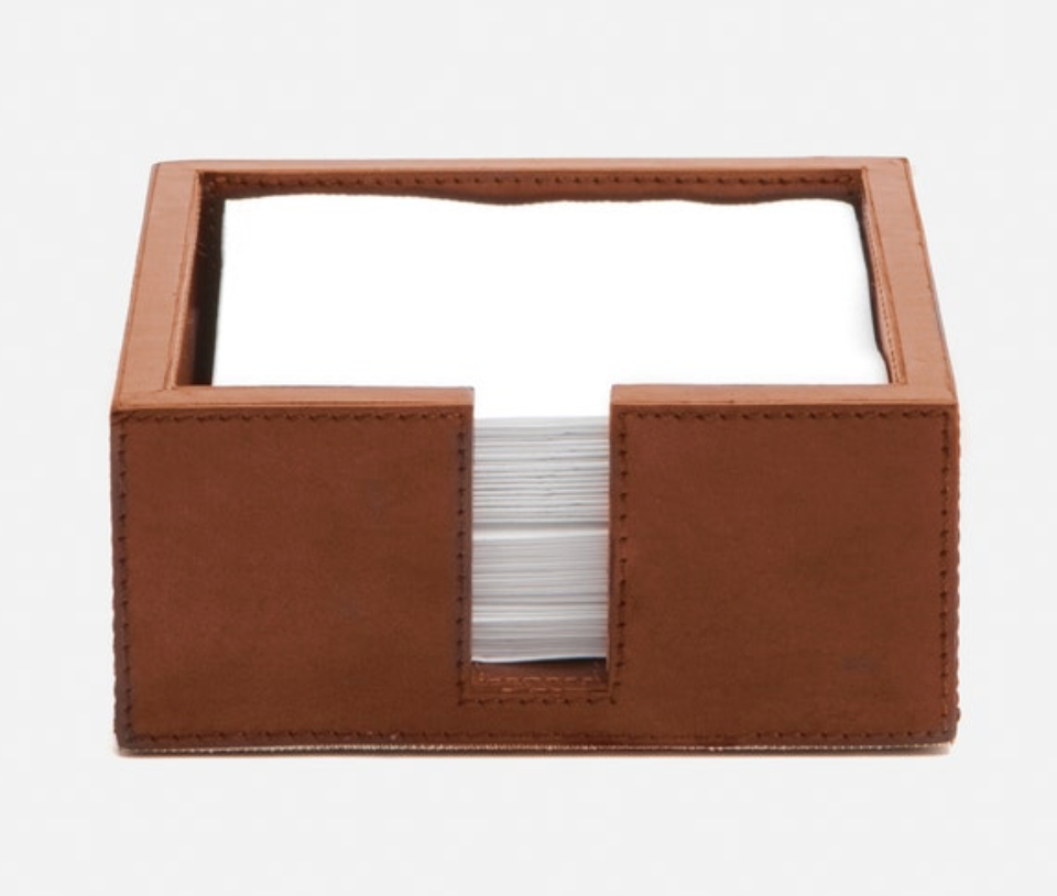 Bristol Tobacco Leather Cocktail Napkin Tray