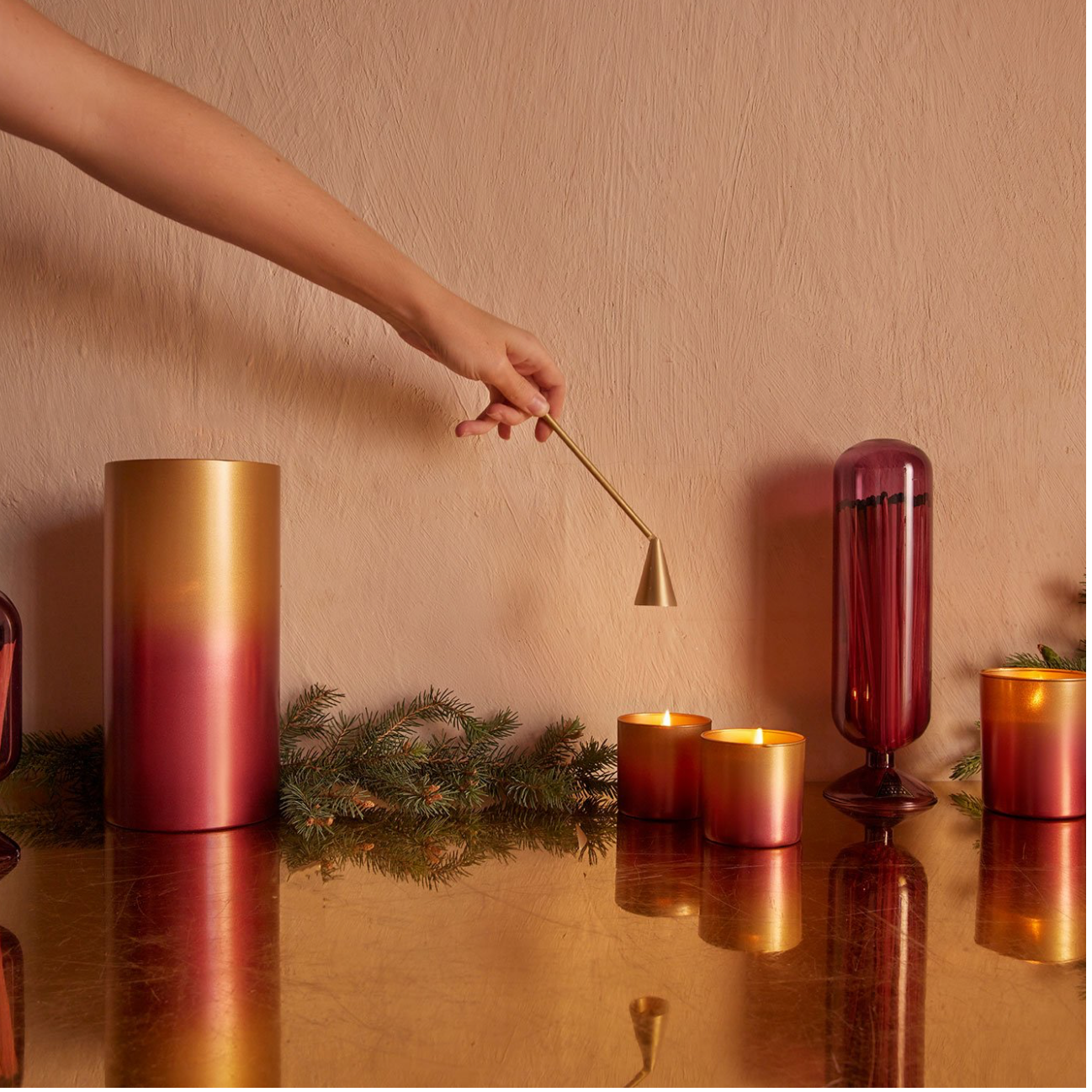 Brass Candle Snuffer - Matte Gold